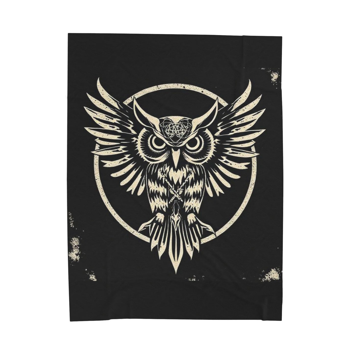 Plush Blanket - Dark Owl Design, Cozy Home Decor